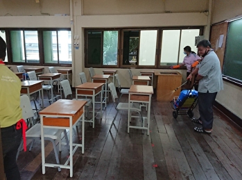 Cleaning in the school area.