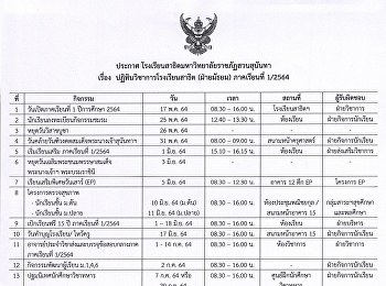 Academic Schedule 1/2021