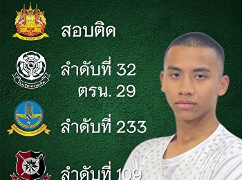 **Congratulations to Mr. Kornchot
Promsopa**, a Math–English Program
student in Grade 10, for being selected
as a **Cadet Preparatory Student in the
Army Division** for the Academic Year
2025.