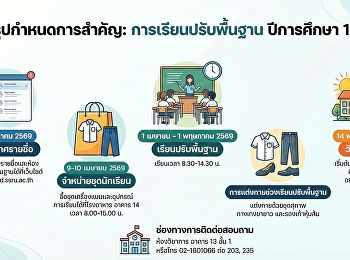 กำหนดการเรียนปรับพื้นฐาน 2569